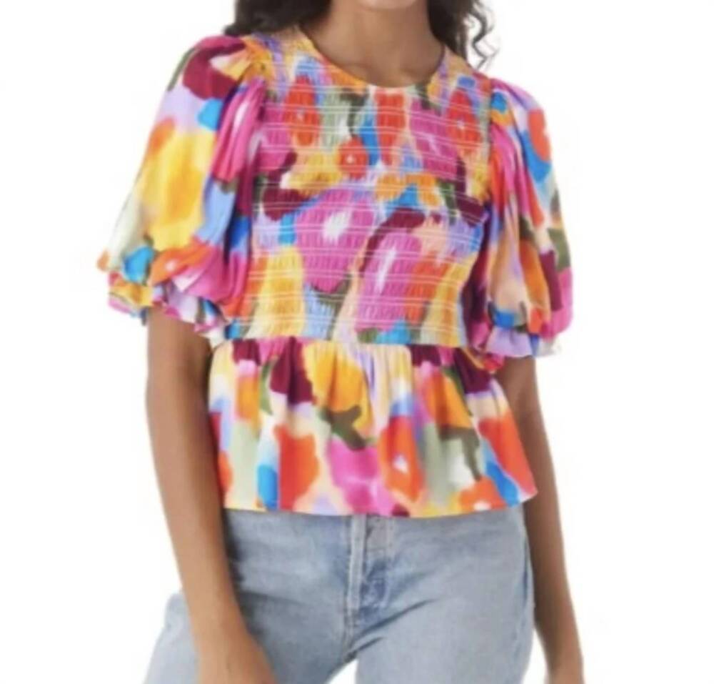 NEW CROSBY BY MOLLIE BURCH sloan top blouse in flower market